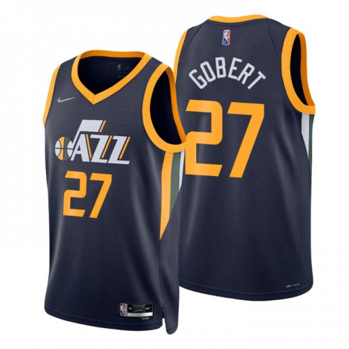 Utah Jazz #27 Rudy Gobert Navy Mens 2021-22 75th Anniversary Diamond Swingman Jersey - Icon Edition Mens