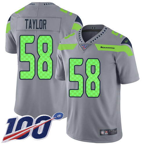 Seattle Seahawks #58 Darrell Taylor Gray Youth Stitched Limited Inverted Legend 100th Season Jersey Youth