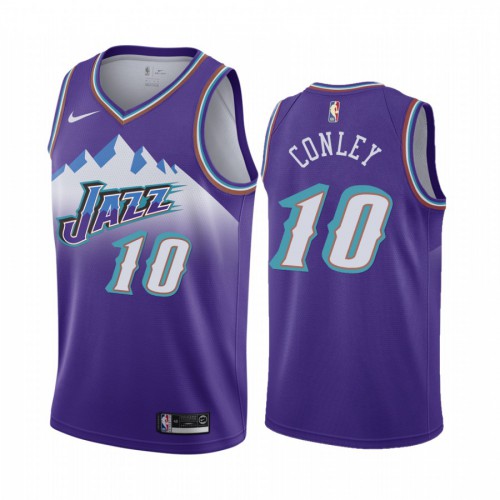 Utah Jazz #10 Mike Conley Jr. Purple 2019-20 Hardwood Classic Edition Stitched Jersey Mens
