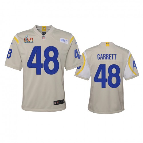 Los Angeles Los Angeles Rams #48 Chris Garrett Youth Super Bowl LVI Patch Game Jersey - Bone Youth