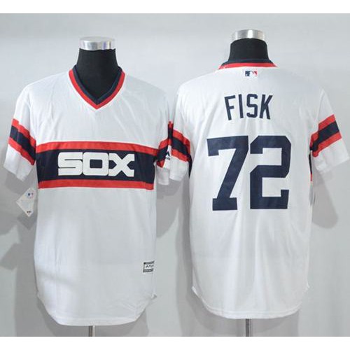 Chicago White Sox #72 Carlton Fisk White New Cool Base Alternate Home Stitched Jersey Men's
