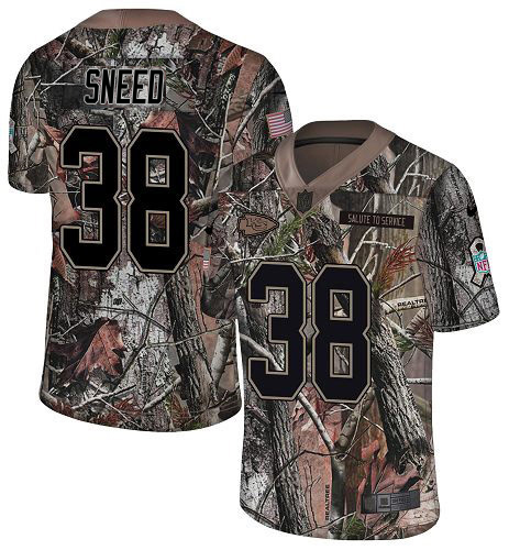 Chiefs #38 L'Jarius Sneed Camo Men's Stitched Limited Rush Realtree Jersey