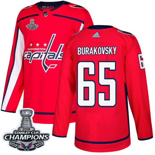 Adidas Washington Capitals #65 Andre Burakovsky Red Home Authentic Stanley Cup Final Champions Stitched Jersey Men's