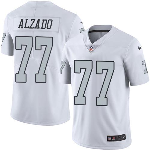 Las Vegas Raiders #77 Lyle Alzado White Men's Stitched Limited Rush Jersey Men's