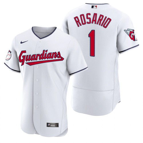 Cleveland Guardians #1 Amed Rosario White Men's 2022 Authentic Home Jersey Men's
