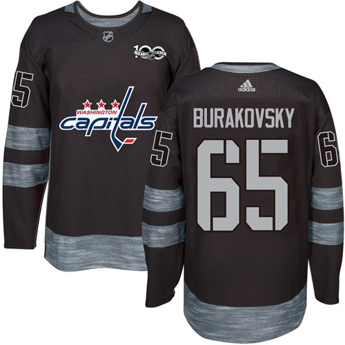Adidas Washington Capitals #65 Andre Burakovsky Black 1917-2017 100th Anniversary Stitched Jersey Men's