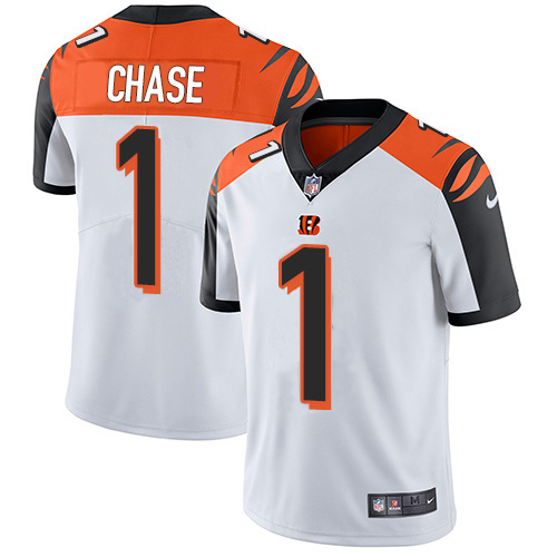 Bengals #1 Ja'Marr Chase White Youth Stitched Vapor Untouchable Limited Jersey