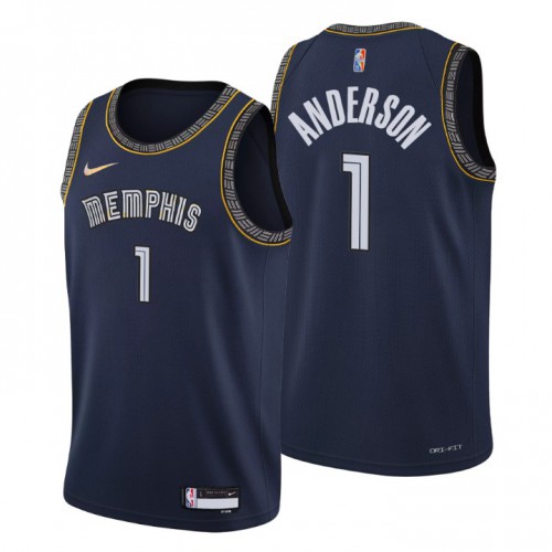 Memphis Memphis Grizzlies #1 Kyle Anderson Mens Navy 2021/22 Swingman Jersey - City Edition Mens