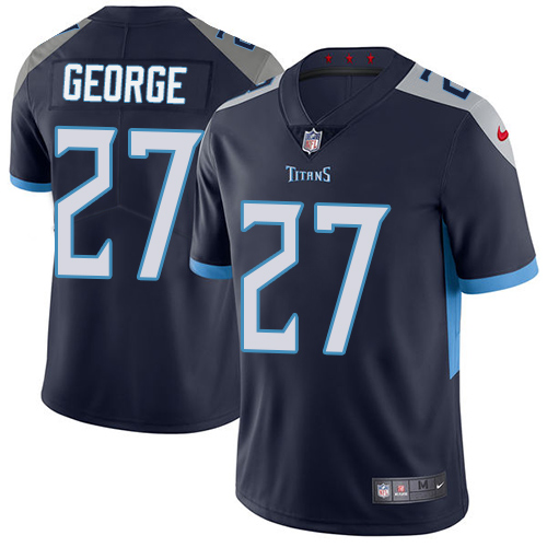 Tennessee Titans #27 Eddie George Navy Blue Team Color Men's Stitched Vapor Untouchable Limited Jersey Men's