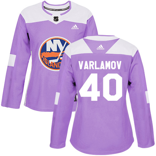 Adidas New York Islanders #40 Semyon Varlamov Purple Authentic Fights Cancer Women's Stitched Jersey Womens