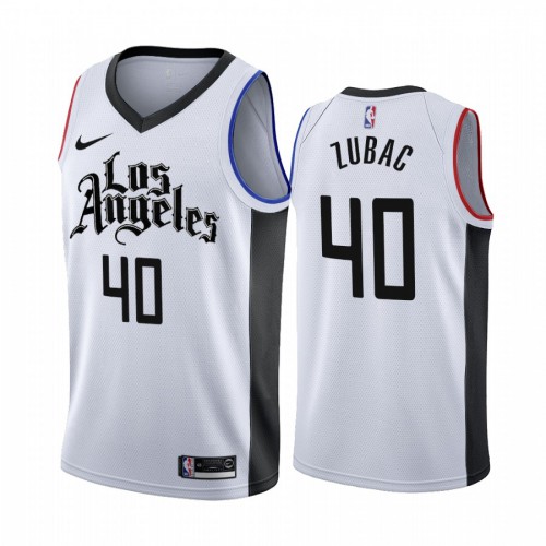 Los Angeles Clippers #40 Ivica Zubac 2019-20 White Los Angeles City Edition Jersey Mens