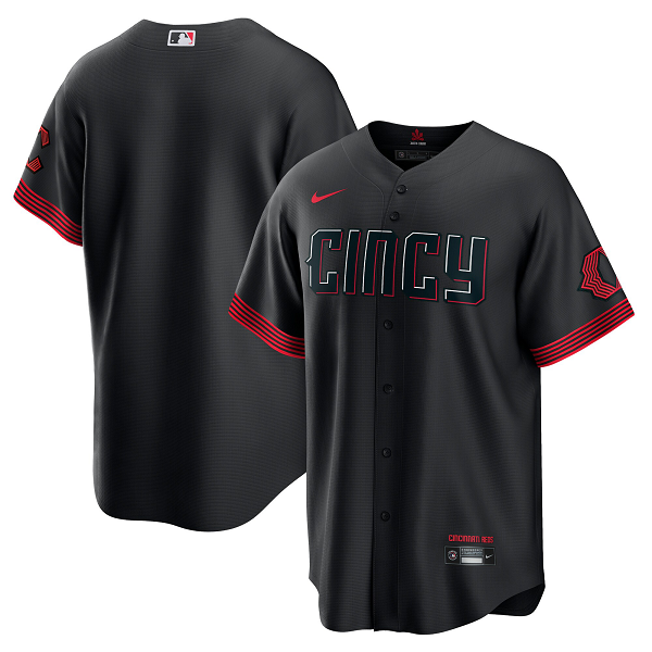 Men's Cincinnati Reds Black 2023 City Connect Cool Base Jersey