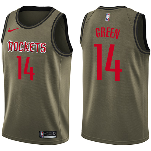 Houston Rockets #14 Gerald Green Green Salute to Service Youth Swingman Jersey Youth