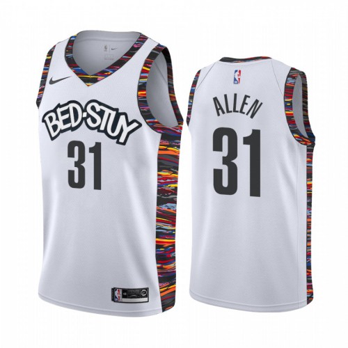 Brooklyn Nets #31 Jarrett Allen Mens 2019-20 White BED-STUY City Edition Stitched Jersey Mens