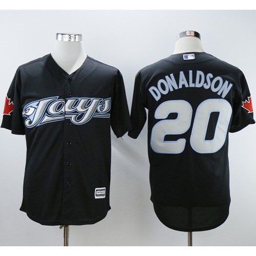Toronto Blue Jays #20 Josh Donaldson Black 2008 Turn Back The Clock Stitched Jersey Men's
