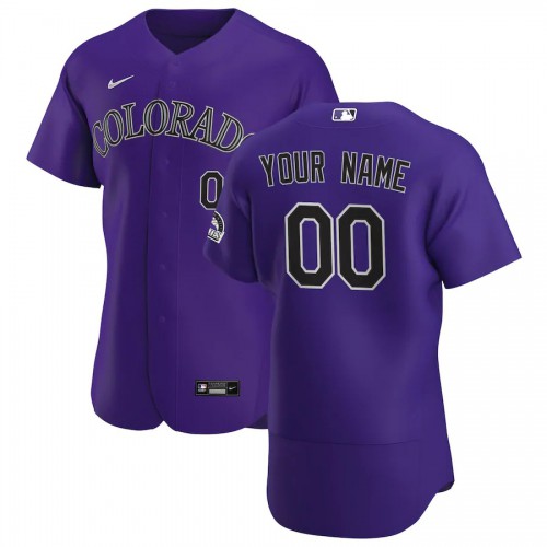 Colorado Rockies Custom Men's Purple Alternate 2020 Authentic Player Jersey