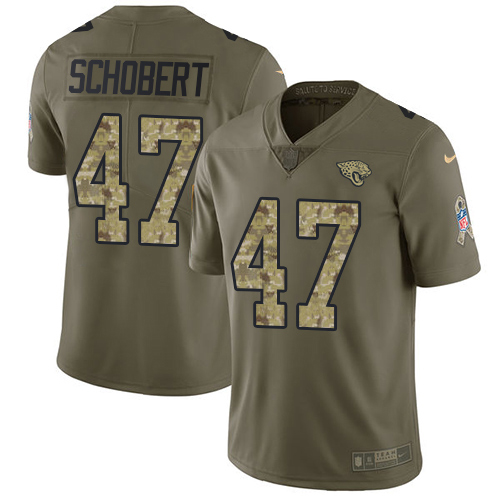 Jacksonville Jaguars #47 Joe Schobert Olive/Camo Men's Stitched Limited 2017 Salute To Service Jersey Men's