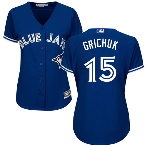 Toronto Blue Jays #15 Randal Grichuk Blue Alternate Women's Stitched Jersey Womens