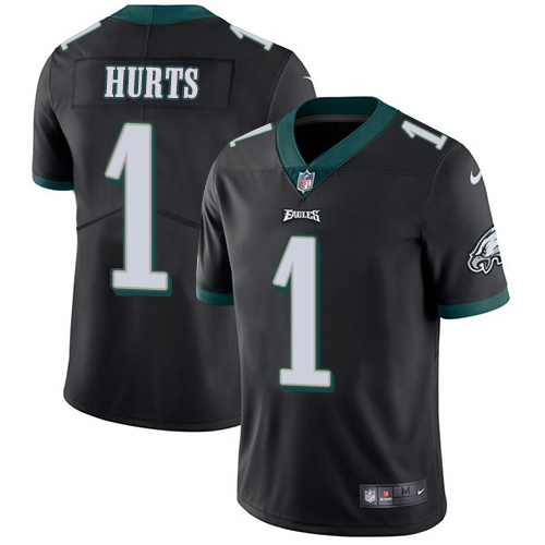 Eagles #1 Jalen Hurts Black Alternate Youth Stitched Vapor Untouchable Limited Jersey