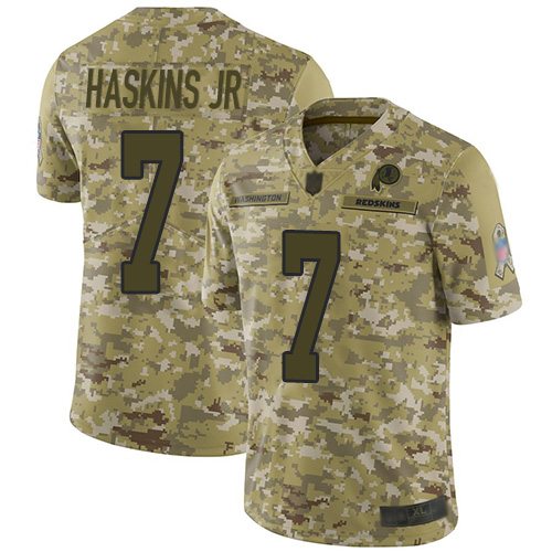 Washington Commanders #7 Dwayne Haskins Jr Camo Men's Stitched Limited 2018 Salute To Service Jersey Men's