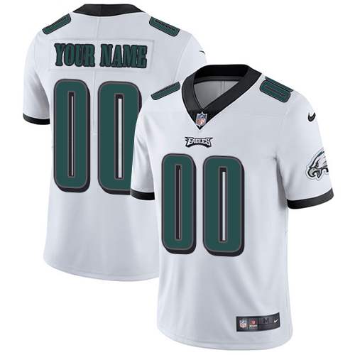 Philadelphia Eagles Customized White Stitched Vapor Untouchable Limited Youth Jersey