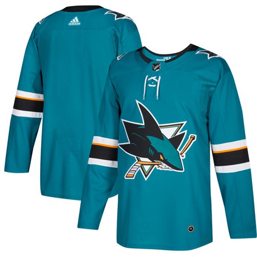 Adidas Sharks Blank Teal Home Authentic Stitched Jersey