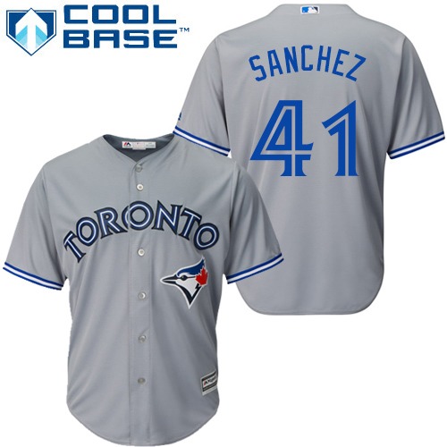 Toronto Blue Jays #41 Aaron Sanchez Grey Cool Base Stitched Youth Jersey Youth