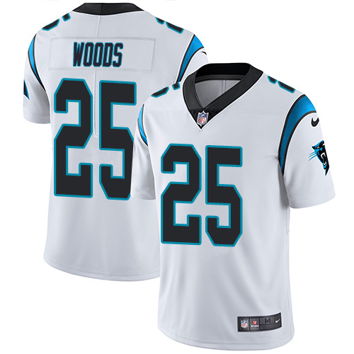 Panthers #25 Xavier Woods White Men's Stitched Vapor Untouchable Limited Jersey