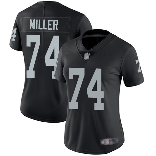 Las Vegas Raiders #74 Kolton Miller Black Team Color Women's Stitched Vapor Untouchable Limited Jersey Womens