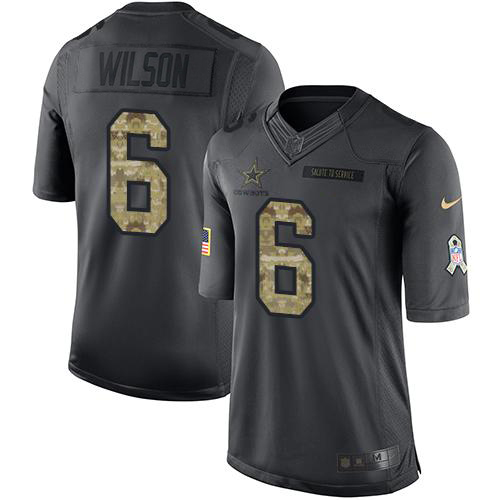 Cowboys #6 Donovan Wilson Black Youth Stitched Limited 2016 Salute To Service Jersey