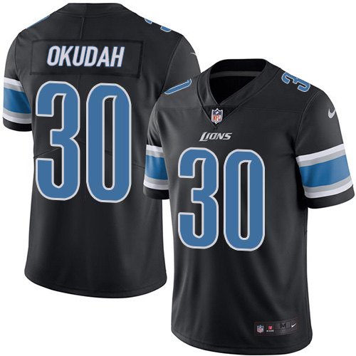 Detroit Lions #30 Jeff Okudah Black Youth Stitched Limited Rush Jersey Youth