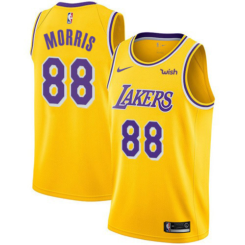 Los Angeles Lakers #88 Markieff Morris Gold Swingman Icon Edition Jersey Mens