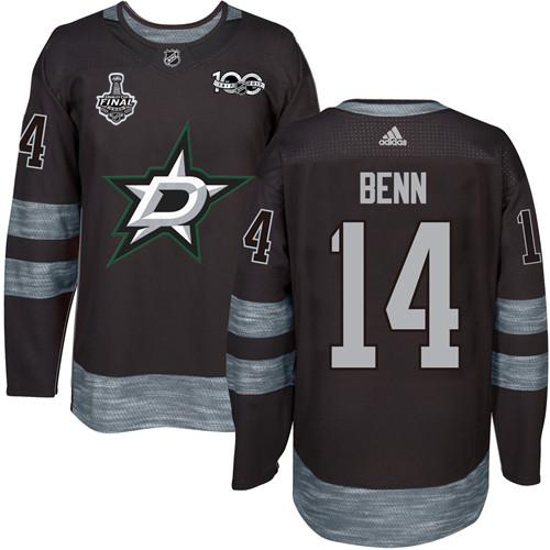 Adidas Dallas Stars #14 Jamie Benn Black 1917-2017 100th Anniversary 2020 Stanley Cup Final Stitched Jersey Men's