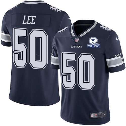 Dallas Cowboys #50 Sean Lee Navy Blue Team Color Men's Stitched With Established In 1960 Patch Vapor Untouchable Limited Jersey Men's