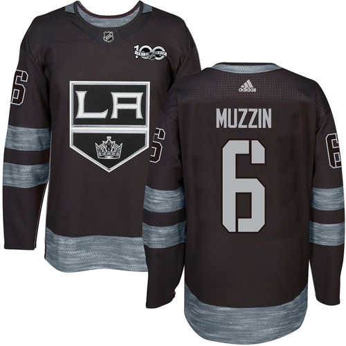 Adidas Los Angeles Kings #6 Jake Muzzin Black 1917-2017 100th Anniversary Stitched Jersey Men's