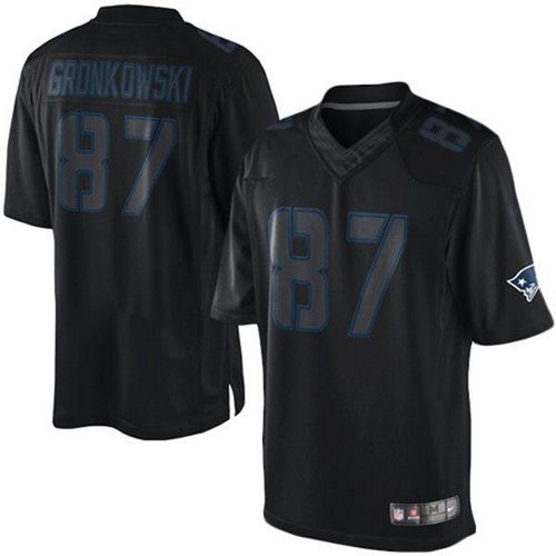 New England Patriots #87 Rob Gronkowski Black Men's Stitched Impact Limited Jersey Men's