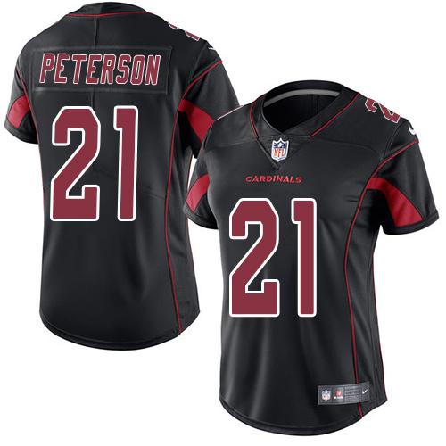 Cardinals #21 Patrick Peterson Black Women's Stitched Limited Rush Jersey