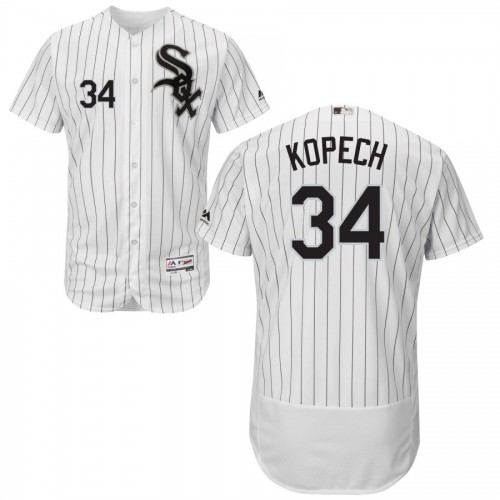 Chicago White Sox #34 Michael Kopech White(Black Strip) Home Flexbase Authentic Collection Stitched Jersey Men's