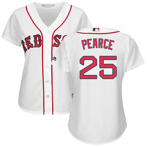 Boston Red Sox #25 Steve Pearce White Home Women's Stitched Jersey Womens
