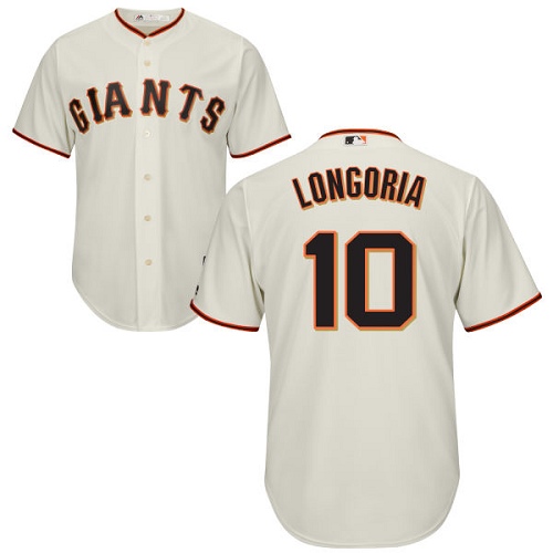 San Francisco Giants #10 Evan Longoria Cream New Cool Base Stitched Jersey Men's