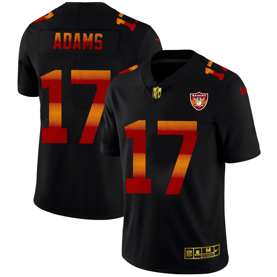 Las Vegas Raiders #17 Davante Adams Men's Black Red Orange Stripe Vapor Limited Jersey