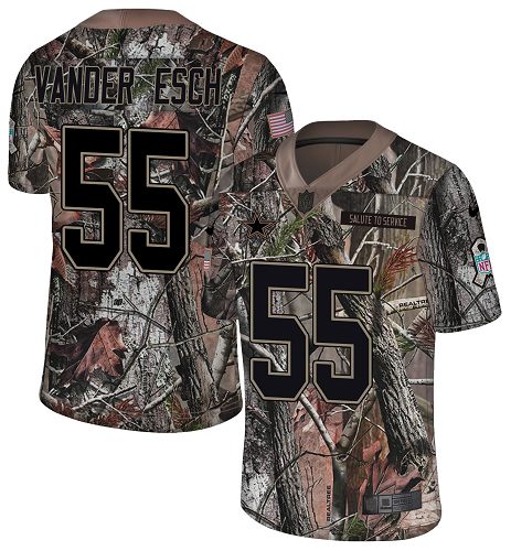 Cowboys #55 Leighton Vander Esch Camo Men's Stitched Limited Rush Realtree Jersey