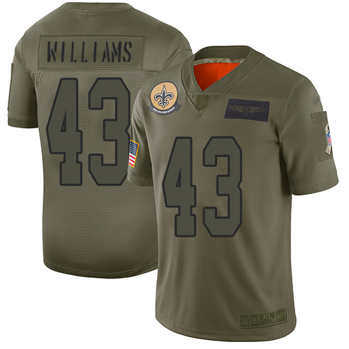 New Orleans Saints #43 Marcus Williams Camo Men's Stitched Limited 2019 Salute To Service Jersey Men's