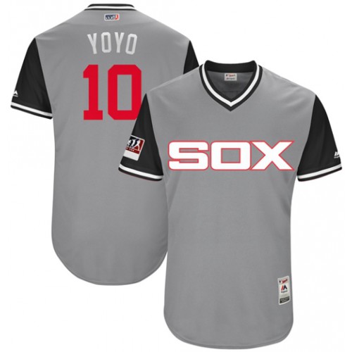 Chicago White Sox #10 Yoan Moncada Grey 