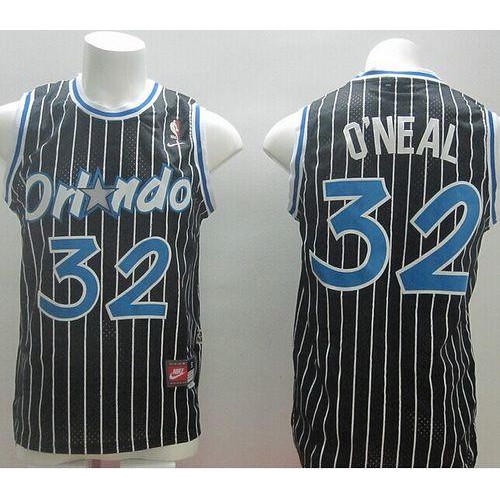 Orlando Magic #32 Shaquille ONeal Black Throwback Stitched Jersey Mens