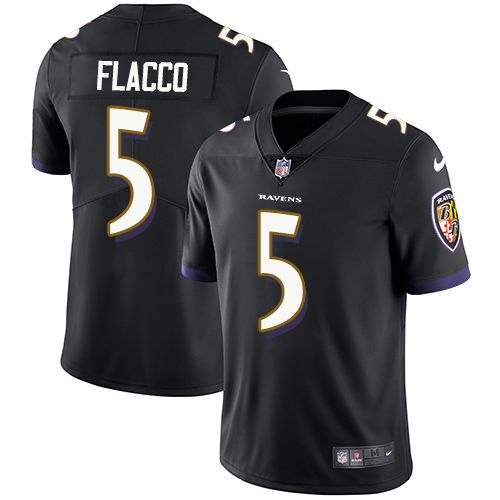 Baltimore Ravens #5 Joe Flacco Black Alternate Youth Stitched Vapor Untouchable Limited Jersey Youth