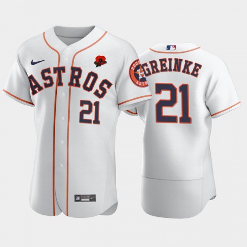 Houston Houston Astros #21 Zack Greinke Men's Authentic 2021 Memorial Day Jersey - White Men's