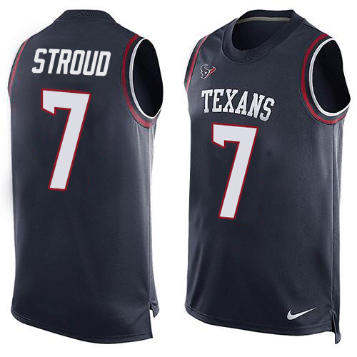 Texans #7 C.J. Stroud Navy Blue Team Color Men's Stitched Limited Tank Top Jersey
