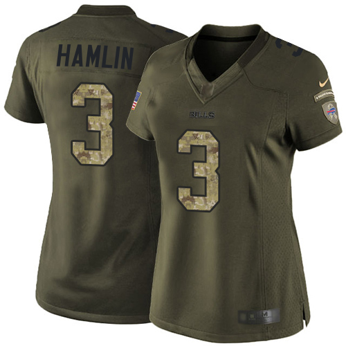 Bills #3 Damar Hamlin Green Men's Stitched Limited 2015 Salute To Service Jersey