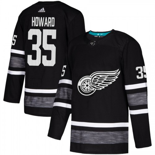 Adidas Detroit Red Wings #35 Jimmy Howard Black Authentic 2019 All-Star Stitched Jersey Men's